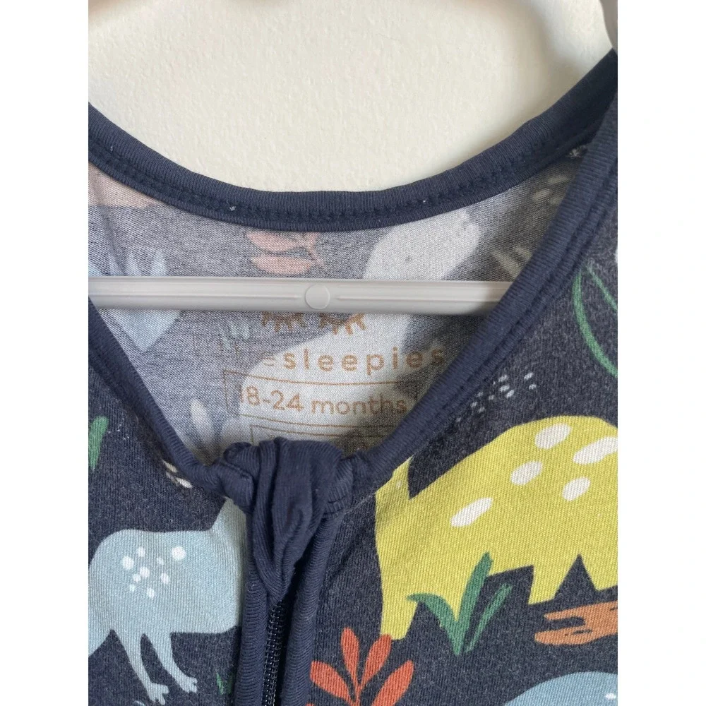 Little Sleepies Blue Dinosaur Bamboo Zippy 18-24 Months